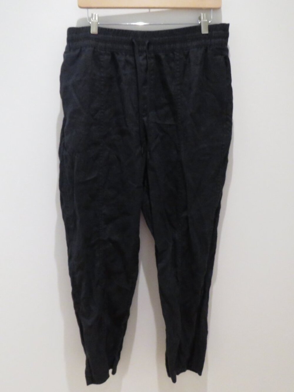 ATHLETA Retreat Linen High Rise Ankle Pant Black Large Travel Coastal Summer - Picture 2 of 12